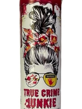 🆕 True Crime Junkie Nutrition Facts 20oz Stainless Steel Tumbler, Lid and Straw